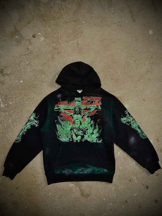 "Righteous Desires, HEAVY FLEECE GARMENT DYE HOODIE